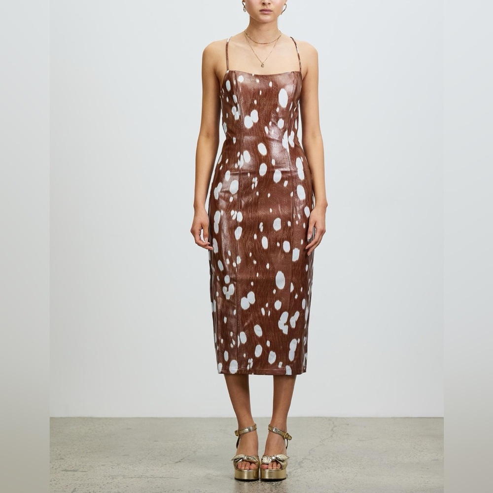 ROTATE Birger Christensen Louie Dress cow print dress